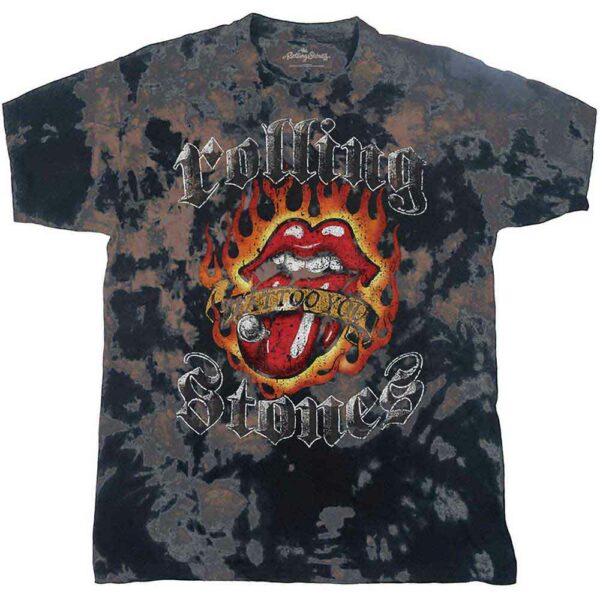 Tshirt Rolling Stones tattoo Flame