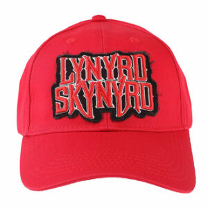 Casquette Lynyrd Skynyrd rouge avec logo brodé et patch frangé