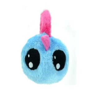 Détail des têtes de monstres en peluche bleue sur les Cache-Oreilles Monster Muffs Bleu.