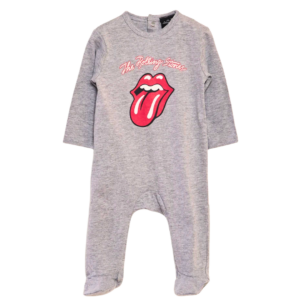 Pyjama bébé Rollin’ Stones, vue avant avec imprimé logo Rolling Stones.