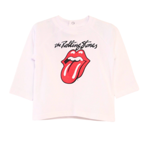 T-shirt bébé Rolling Stones, vue avant avec imprimé logo Rolling Stones.