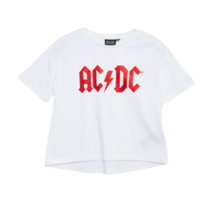 T-shirt enfant AC/DC, vue avant avec logo AC/DC emblématique.